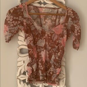 Urban Outfitters Sheer Floral Top NWOT
